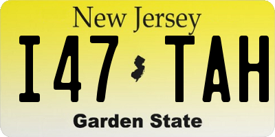 NJ license plate I47TAH