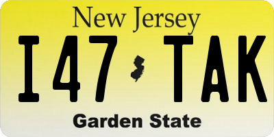 NJ license plate I47TAK