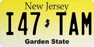 NJ license plate I47TAM