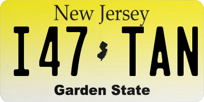 NJ license plate I47TAN