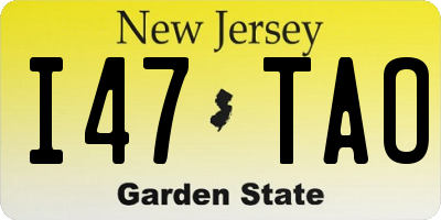 NJ license plate I47TAO
