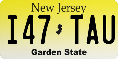 NJ license plate I47TAU