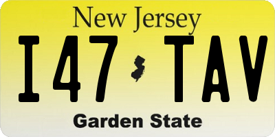 NJ license plate I47TAV