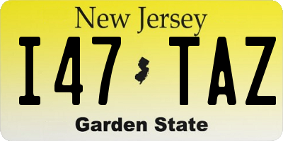 NJ license plate I47TAZ