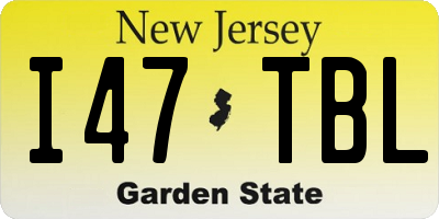 NJ license plate I47TBL