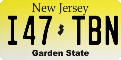 NJ license plate I47TBN