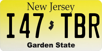 NJ license plate I47TBR
