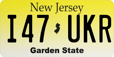 NJ license plate I47UKR