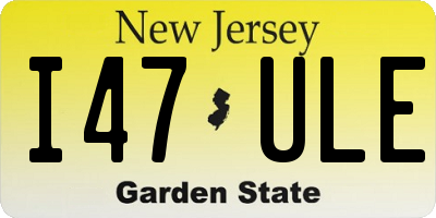NJ license plate I47ULE