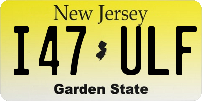 NJ license plate I47ULF