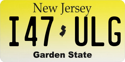 NJ license plate I47ULG