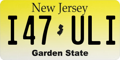 NJ license plate I47ULI