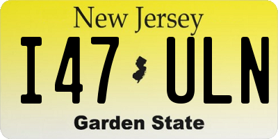 NJ license plate I47ULN