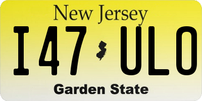 NJ license plate I47ULO