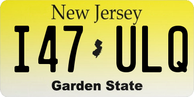 NJ license plate I47ULQ