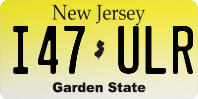 NJ license plate I47ULR