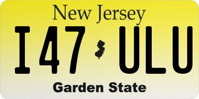 NJ license plate I47ULU
