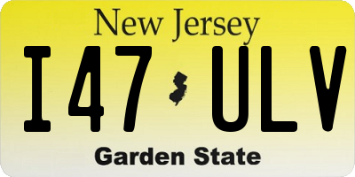 NJ license plate I47ULV
