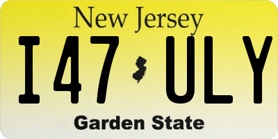 NJ license plate I47ULY