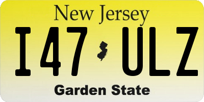 NJ license plate I47ULZ