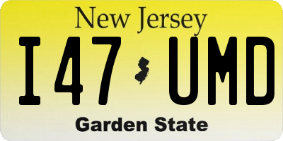 NJ license plate I47UMD