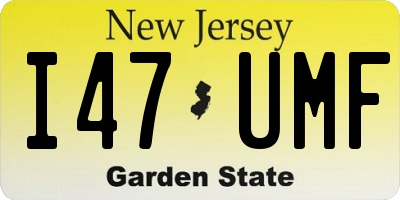 NJ license plate I47UMF