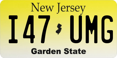 NJ license plate I47UMG
