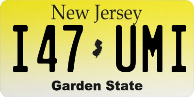NJ license plate I47UMI