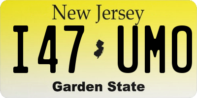 NJ license plate I47UMO