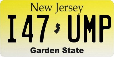 NJ license plate I47UMP