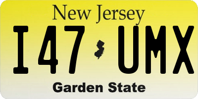 NJ license plate I47UMX