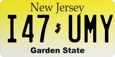 NJ license plate I47UMY