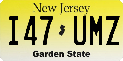 NJ license plate I47UMZ