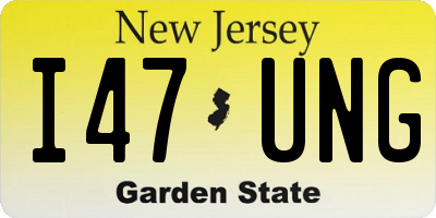 NJ license plate I47UNG