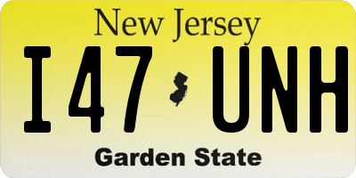 NJ license plate I47UNH
