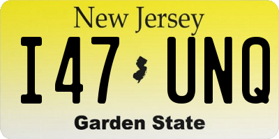 NJ license plate I47UNQ
