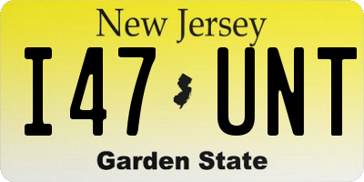 NJ license plate I47UNT