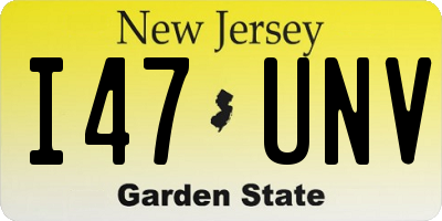 NJ license plate I47UNV
