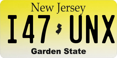 NJ license plate I47UNX