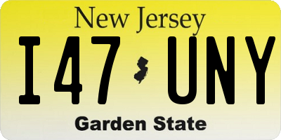 NJ license plate I47UNY