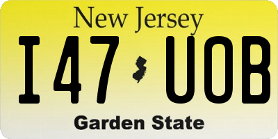 NJ license plate I47UOB