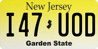 NJ license plate I47UOD