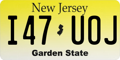 NJ license plate I47UOJ