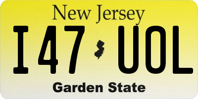 NJ license plate I47UOL