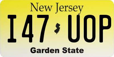 NJ license plate I47UOP