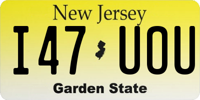 NJ license plate I47UOU