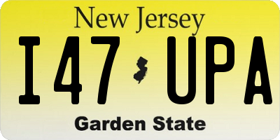 NJ license plate I47UPA