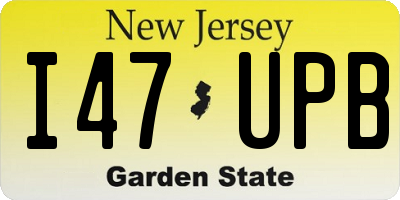 NJ license plate I47UPB