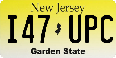 NJ license plate I47UPC