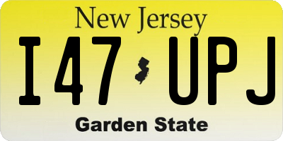 NJ license plate I47UPJ